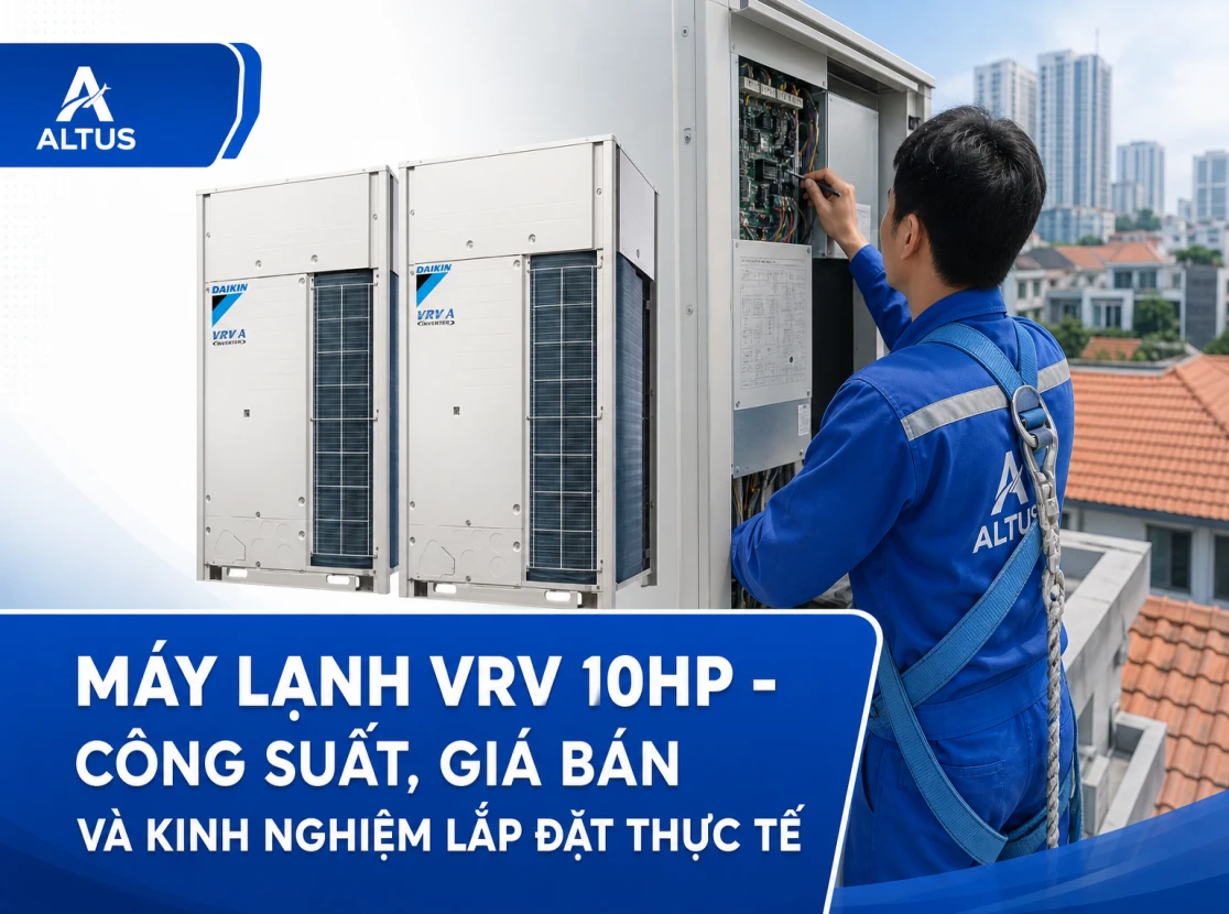 Hệ VRV cho biệt thự — thi công đường ống và dàn nóng
